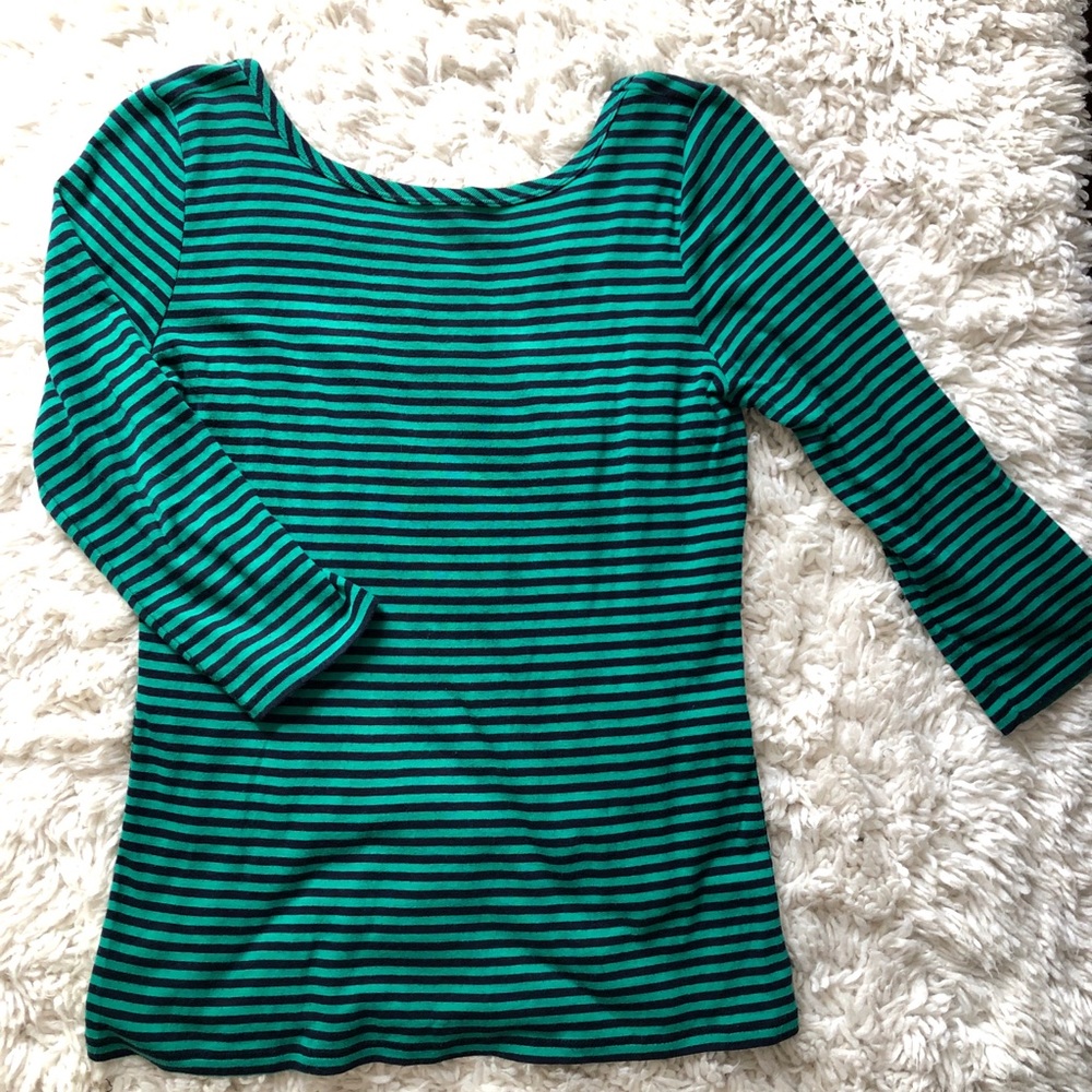 striped tee with low back